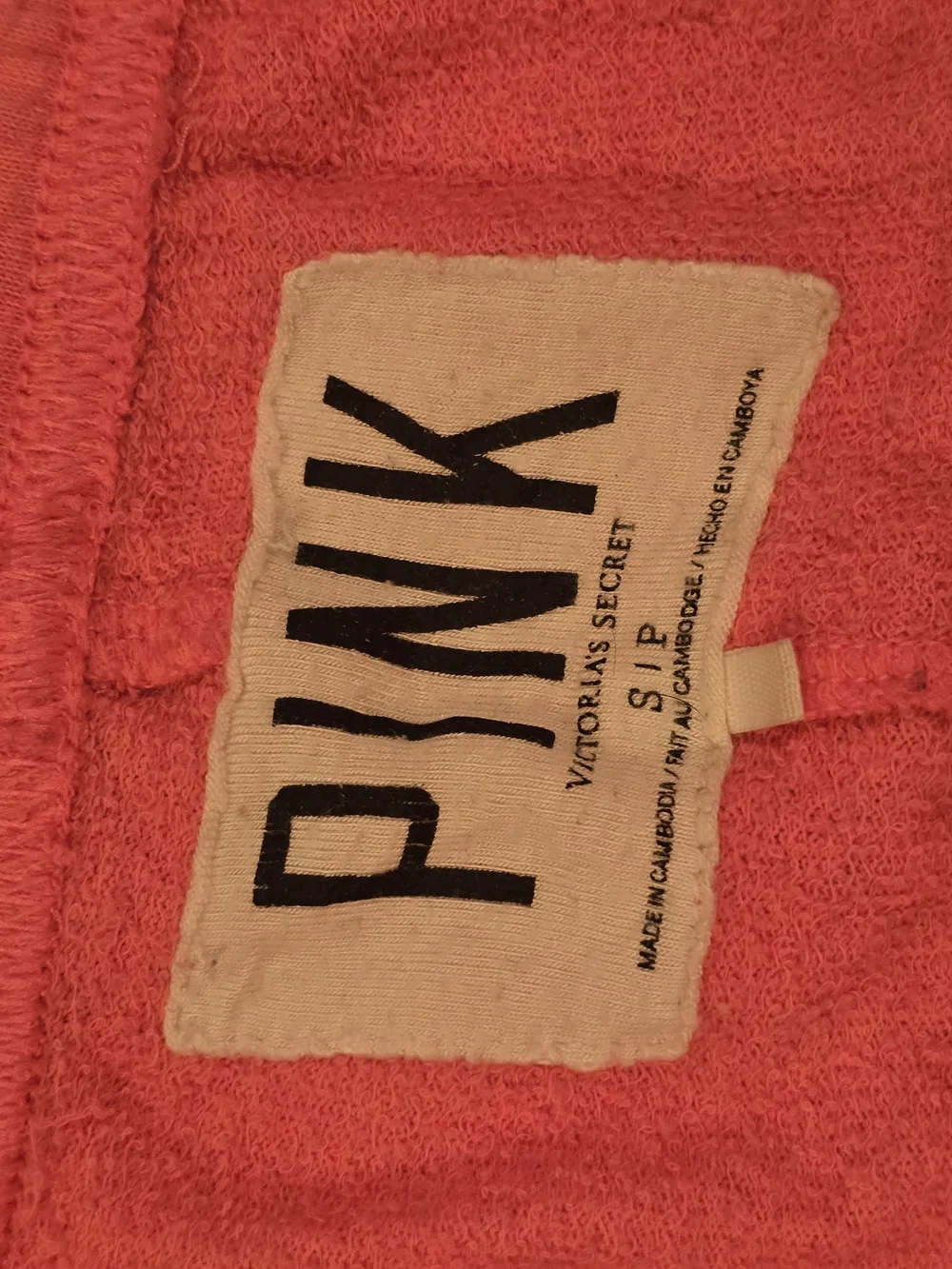 PINK Victoria's Secret Coral Capri Sweatpants with White Logo - Picture 3 of 3